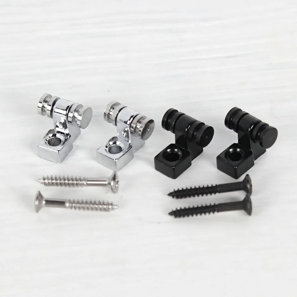 FLEOR 4PCS โลหะกีตาร์ไฟฟ้า String Retainers ต้นไม้ท่องเที่ยว Roller สีดํา + Chrome สําหรับ FD ST TL กีตาร์อะไหล่