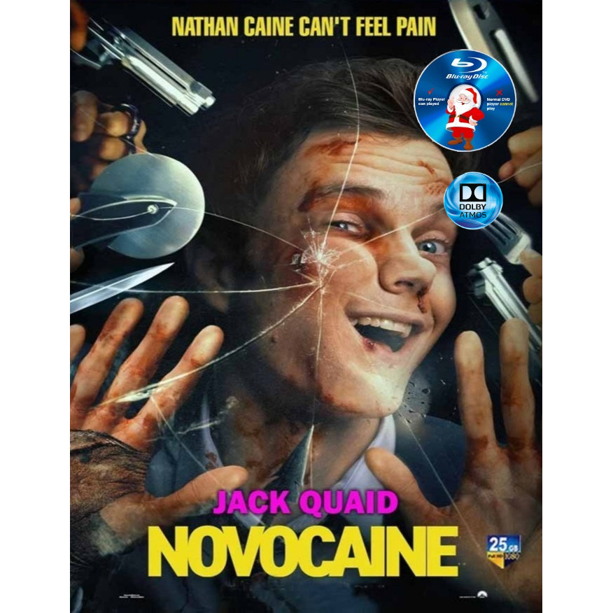 E-BLURAY Novocaine 2025 ENGLISHOS TRUE-HD 7.1 Action , Thriller Jack Quaid Amber Midthunder MOVIE