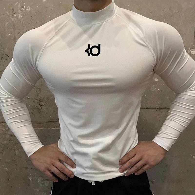 Fitness Quick-Drying Stretch Turtleneck Sports Tights Basketball Training Running Breathable Bottomi