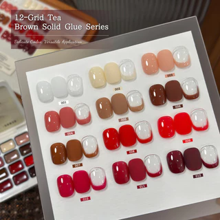 XEIJAYI - ยาทาเล็บเจลสีน้ำตาลและแดงเข้มข้น ชุด 12 สี เหมาะสำหรับใช้ในชีวิตประจำวัน