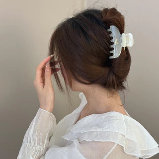 กิ๊บหนีบผมสีพื้นโปร่งใส สำหรับผู้หญิง สไตล์เรียบหรู กิ๊บหนีบผมทรงฉลาม เครื่องประดับศีรษะระดับไฮเอนด์
