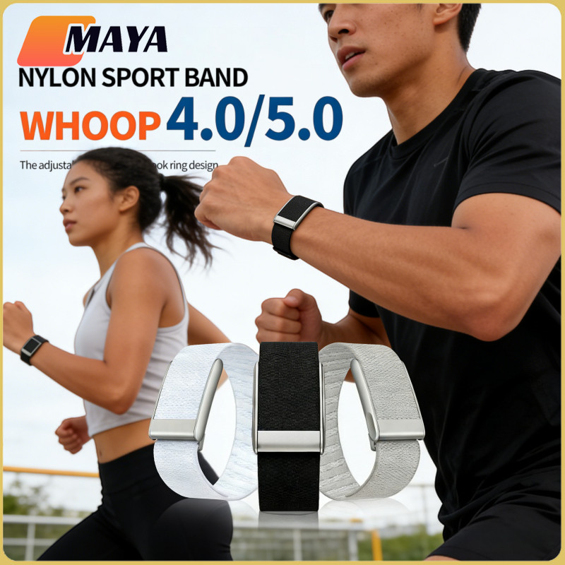 New Whoop สายไนลอนสำหรับ Whoop 4.0 Life MG/One Whoop 5.0 ปรับสาย ยืดนาฬิกาสร้อยข้อมือ