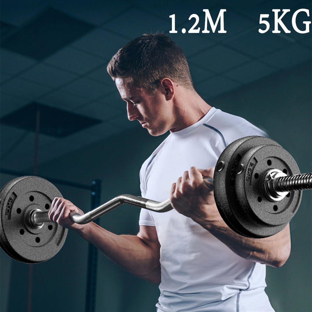 บาร์เบล บาร์เบลออกกำลังกาย แกนดัมเบลยาว Ez Bar ขนาด 120 Cm. 47 นิ้ว + ฟรีตัวล็อค 2 ชั้น 1 คู่ แกนบาร์เบล แกนหยัก