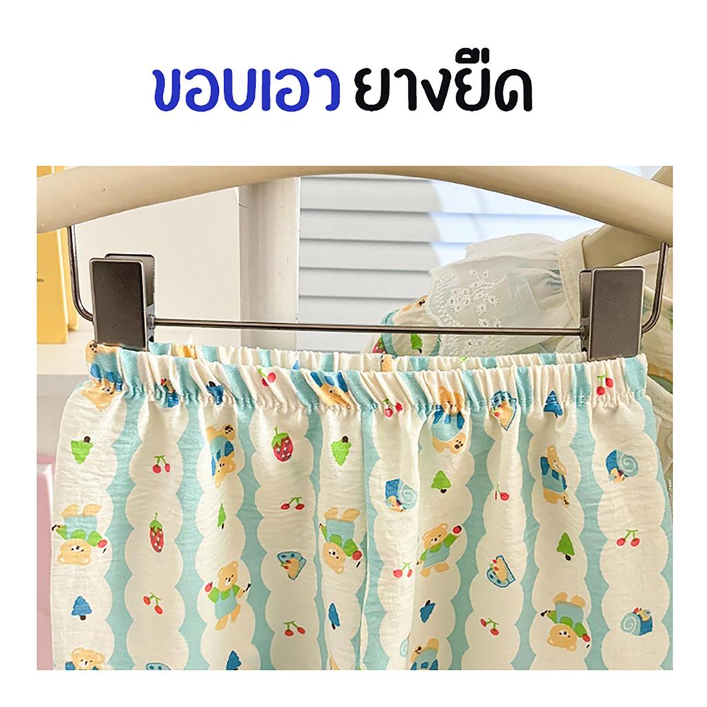 MooDeng Baby ชุดลายน่ารัก เสื้อแขนสั้น+ กางเกงขายาว สำหรับเด็กหญิง ชุดฤดูร้อน  สไตล์เกาหลี ใหม่ รูปที่ 4