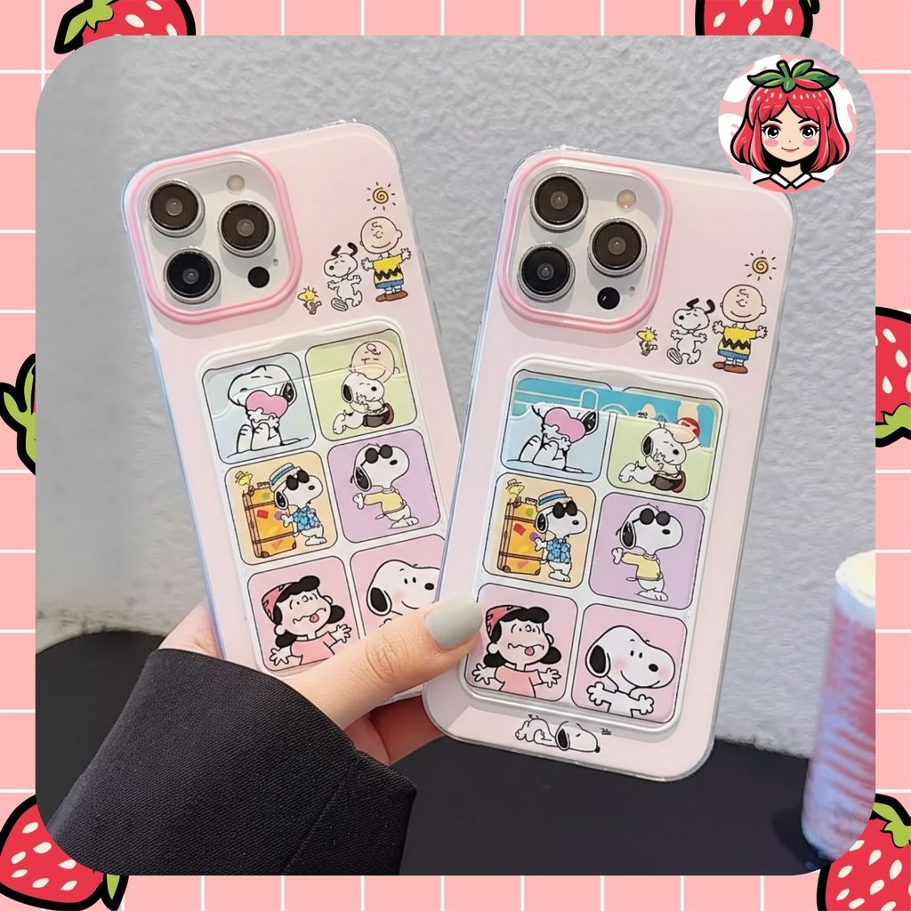 PRINTING CARD CASE SNOOPY สําหรับ oppo a16 a55 a54s a15 a15s a3s realme c1 a9 a5 a5s a31 a92 a52 a54