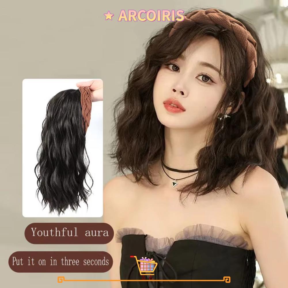 ที่คาดผมลอน ARCOIRIS กับแฮร์เอ็กสเตンชั่นสังเคราะห์ลอนยาว พร้อมยางรัดผมแบบยูเชฟท์สำหรับผู้หญิง