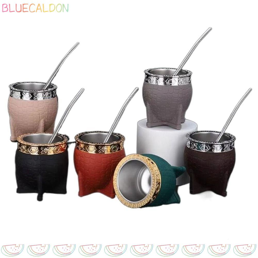 BLUECALDON ถ้วยฉนวน, สแตนเลส 260ml Mate Cup, Creative Turtle Shell Texture Double-layer Eggshell Cup