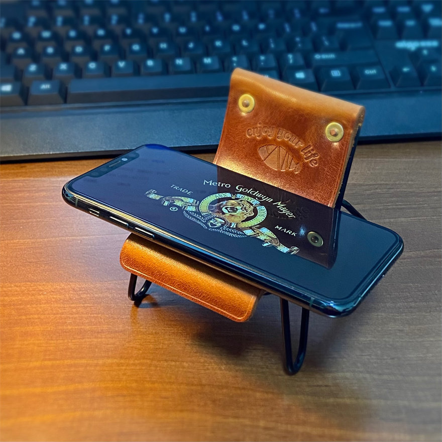 griptok magsafe magnetic griptok โพสต์ที่ทําด้วยมือที่ไม่ซ้ํากันย้อนยุคหนังวัวที่วางโทรศัพท์สก์ท็อปห