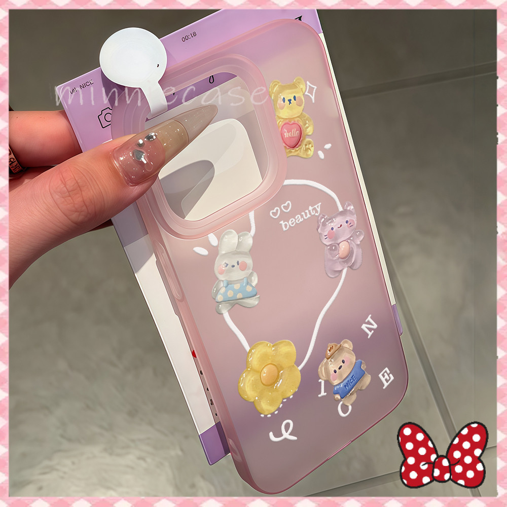 CUTE Matte เคสสำหรับไอโฟน11 12 13 14plus 15PRO 16promax โปร่งใส สครับ กรณีมือถือ ป้องกันการชนกัน6/7/8PLUS X/XR/XS PROMAX