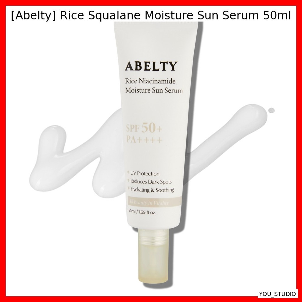 [Abelty] Rice Squalane Moisture Sun Serum 50ml / Korean Sun Serum / Moisture Protection / ของแท้ 100