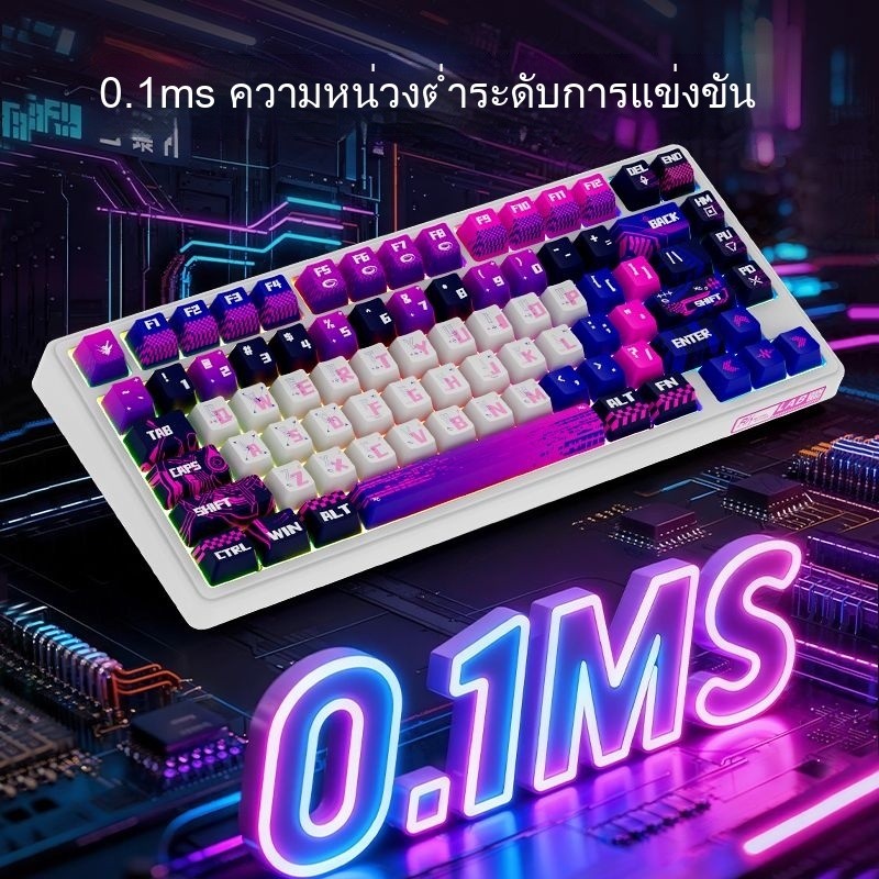RKR75PRO คีย์บอร์ดกลไกแกนแม่เหล็ก ปรับแต่งได้สำหรับเล่นเกม e-sport RT แบบเสียบปลั๊กได้ ความหน่วงต่ำ 