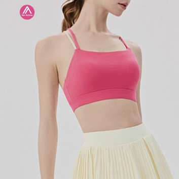 AirActive ชุดชั้นในโยคะสำหรับผู้หญิง ออกแบบให้มีน้ำหนักเบาและสายครอสลายคล้องคอนุ่มนวล