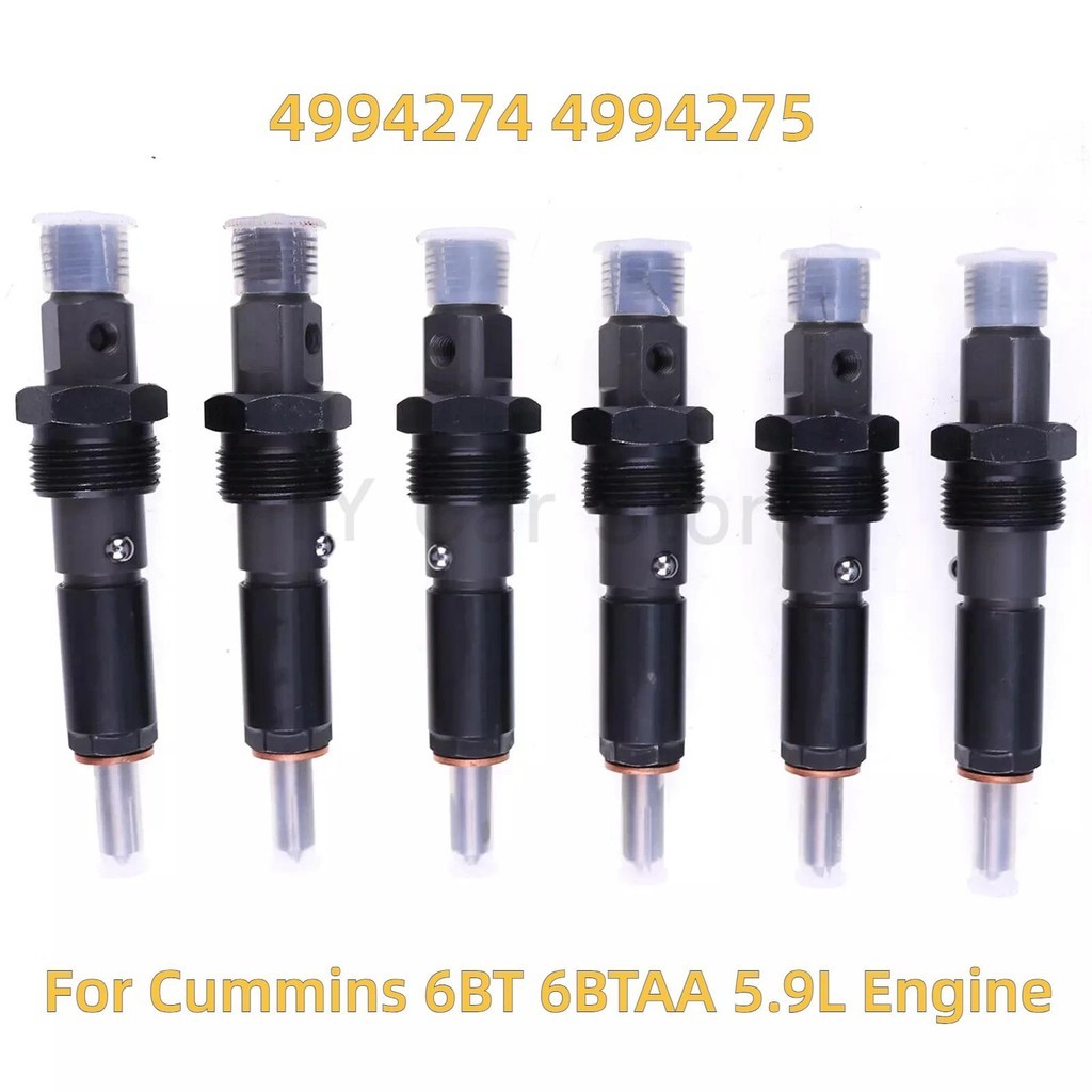 6 ชิ้นหัวฉีดน้ํามันเชื้อเพลิงใหม่สําหรับเครื่องยนต์ Cummins 6BT 6BTAA 5.9L 4994274 4994275อะไหล่รถยน