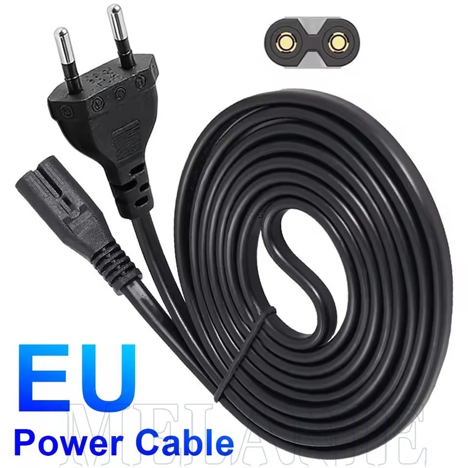 2 Pin To C7 สายไฟ - ปลั๊ก EU 2-Prong สาย AC ปลั๊กสายไฟ - สําหรับคอมพิวเตอร์ แล็ปท็อป ทีวี - C7 รูป 8