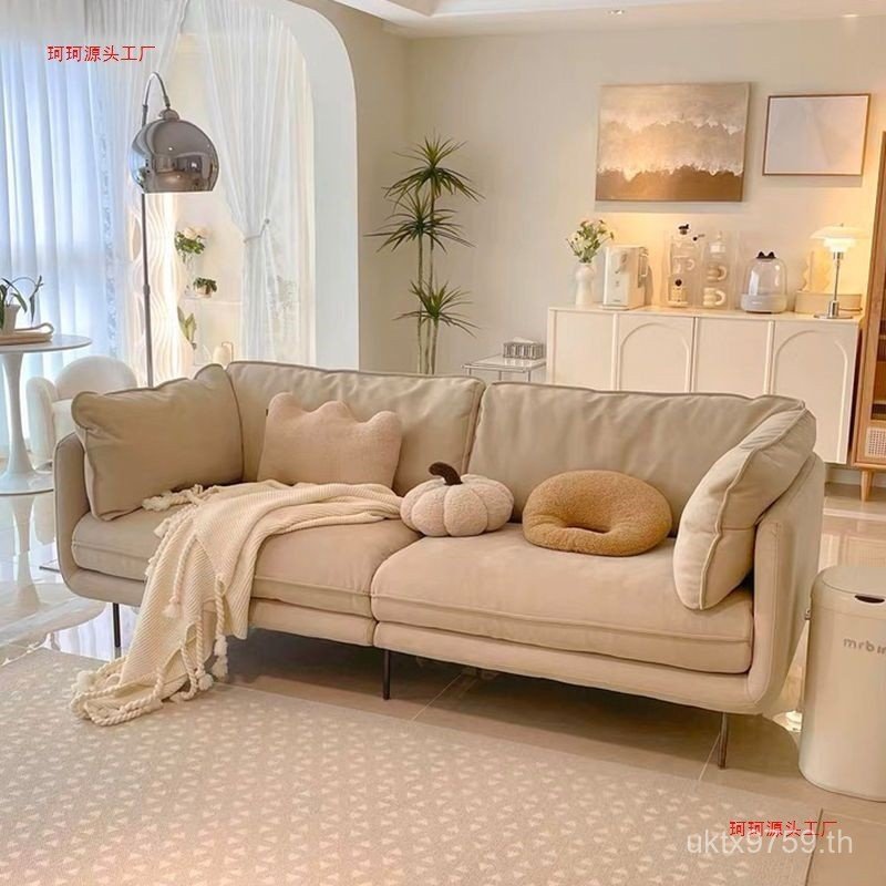 เช่าที่เรียบง่ายสามคนห้องนั่งเล่นแถวสไตล์ใหม่2025โซฟาคู่สไตล์อพาร์ทเมนท์ขนาดเล็กผ้าโซฟาบ้านตรงตําแหน