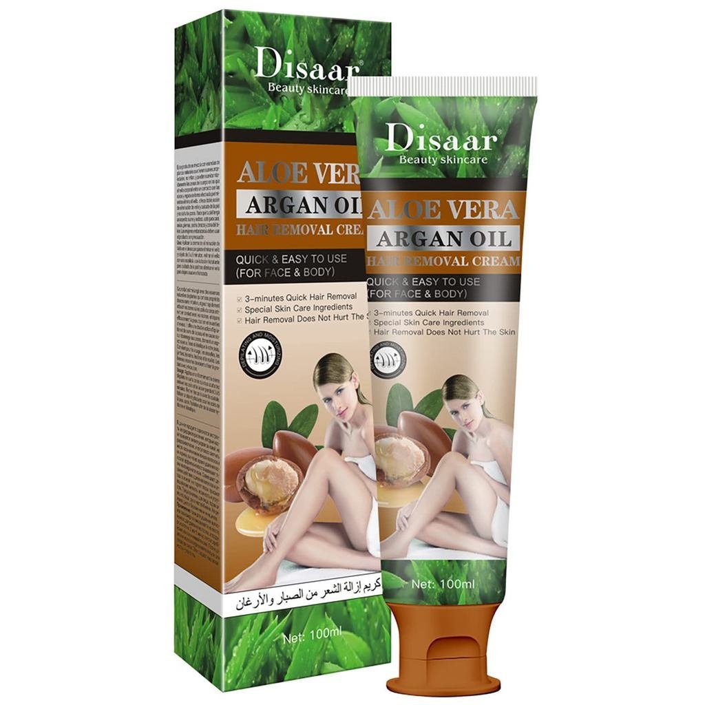DISAAR BEAUTY Hair Removal Cream 24k Gold Essence Collagen Argan Oil 3 Minutes Quick & Easy To Use F