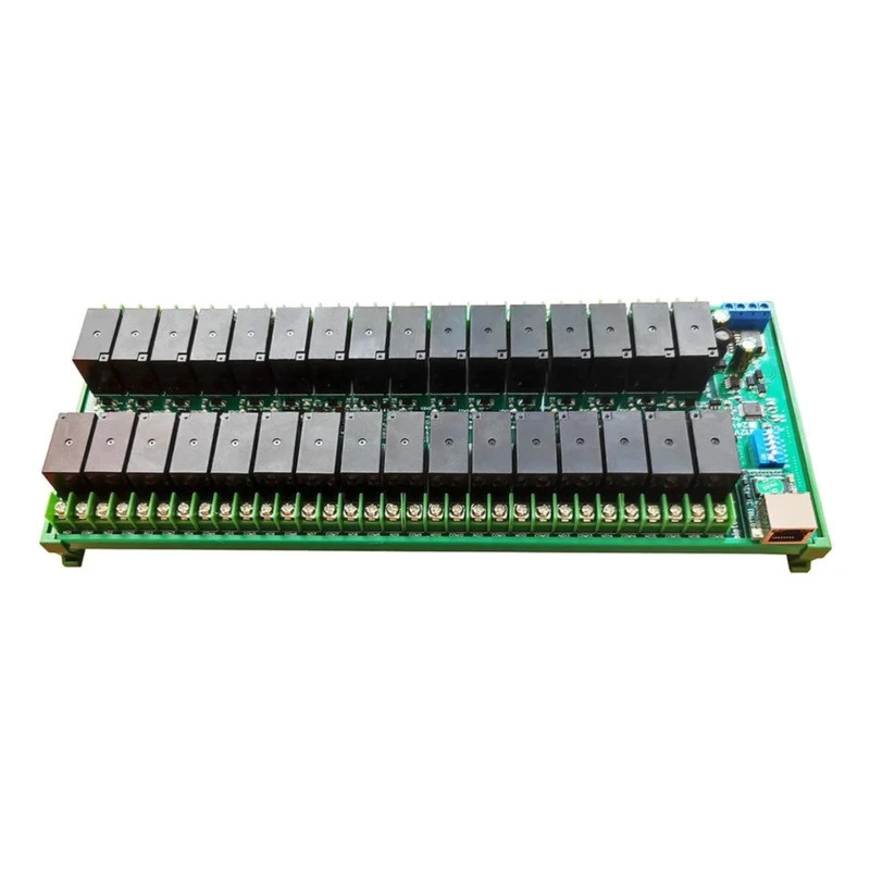 32Ch 20A High Current Ethernet/RS485 รีเลย์โมดูล RJ45 LAN WAN พอร์ตเครือข่าย TCP/IP Modbus Slave 12V