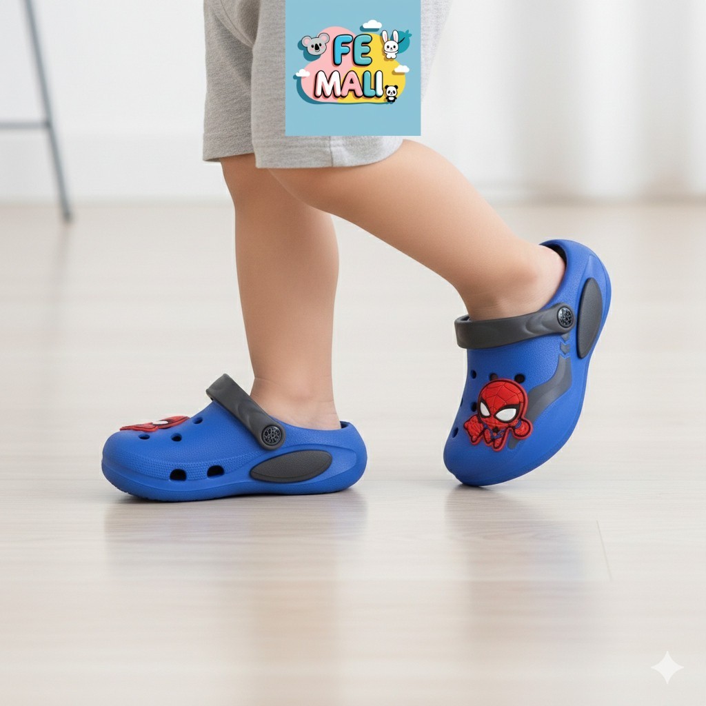3-7Yrs Spiderman Kids Clogs รองเท้าแตะเด็กชายขนาด 26-31 Kasut Budak Lelaki Selipar Marvel รองเท้าการ