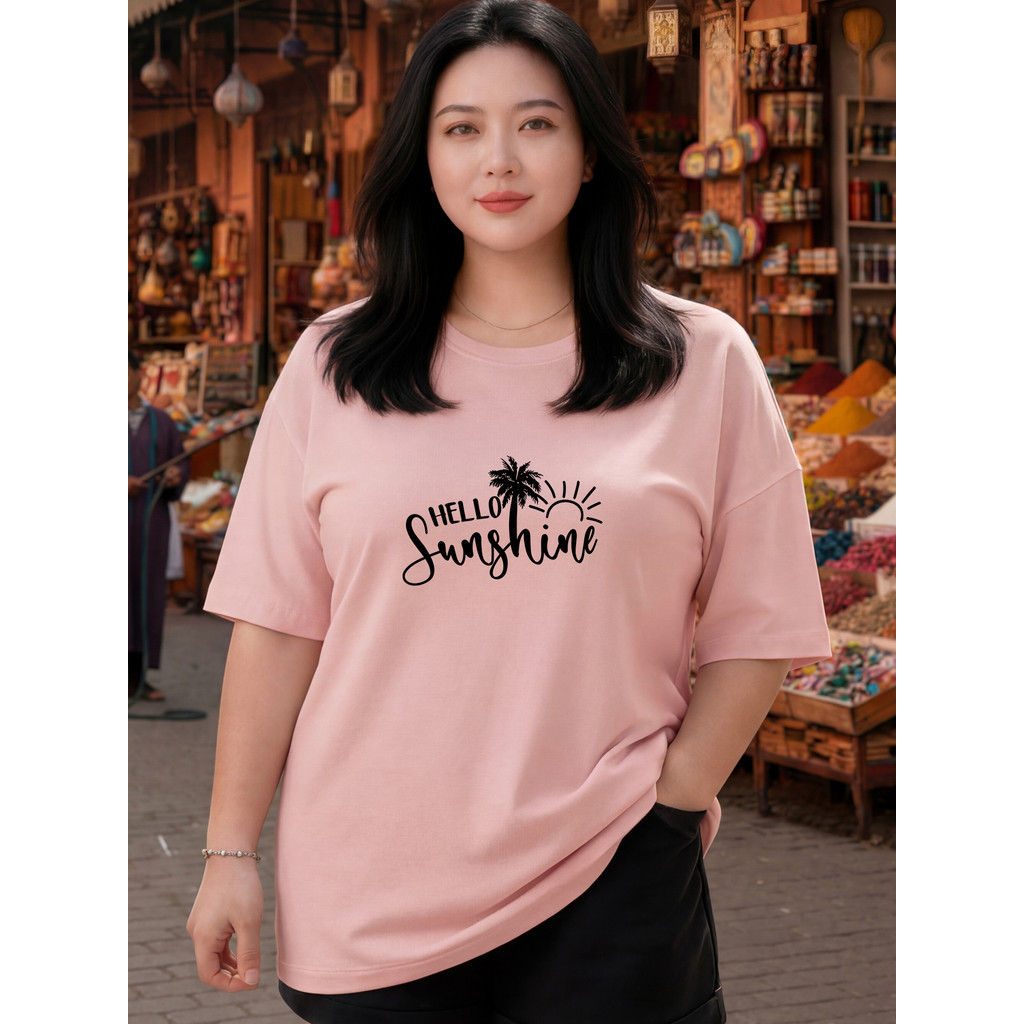 2Y928 [AIYOU] M-5XL Tshirt เสื้อยืดผู้หญิง Baju Perempuan สไตล์เสื้อผ้าผู้หญิง PLUS ขนาด Seluar Plus