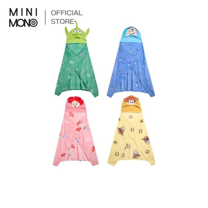 Mini Mono x Toy Story ผ้าห่มฮู้ด ขนาด 150x100 ซม. | ผลิตจากผ้านุ่มพิเศษ ให้ความอบอุ่นและสวมใส่สบาย