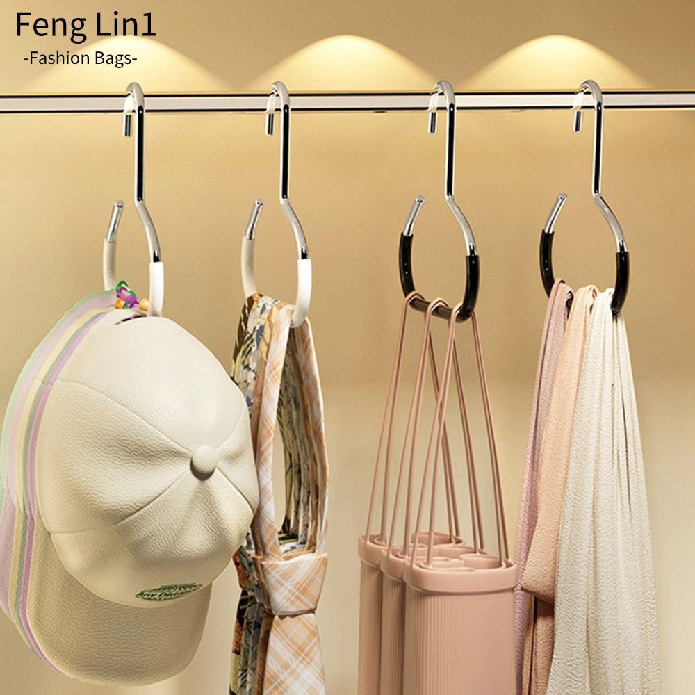 FLIN ไม้แขวนเสื้อ, ตะขอเก็บหมวกแหวนวงกลมกันลื่น, ราวแขวนเนคไทผ้าขนหนูผ้าพันคอแบบไม่ทําเครื่องหมาย
