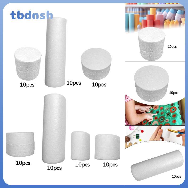 [tbdnsh] 10 ชิ้นโฟมวงกลมสําหรับงานหัตถกรรม, กระบอกโฟม, โปรดปรานปาร์ตี้, เรียบสําหรับ ทําเอง