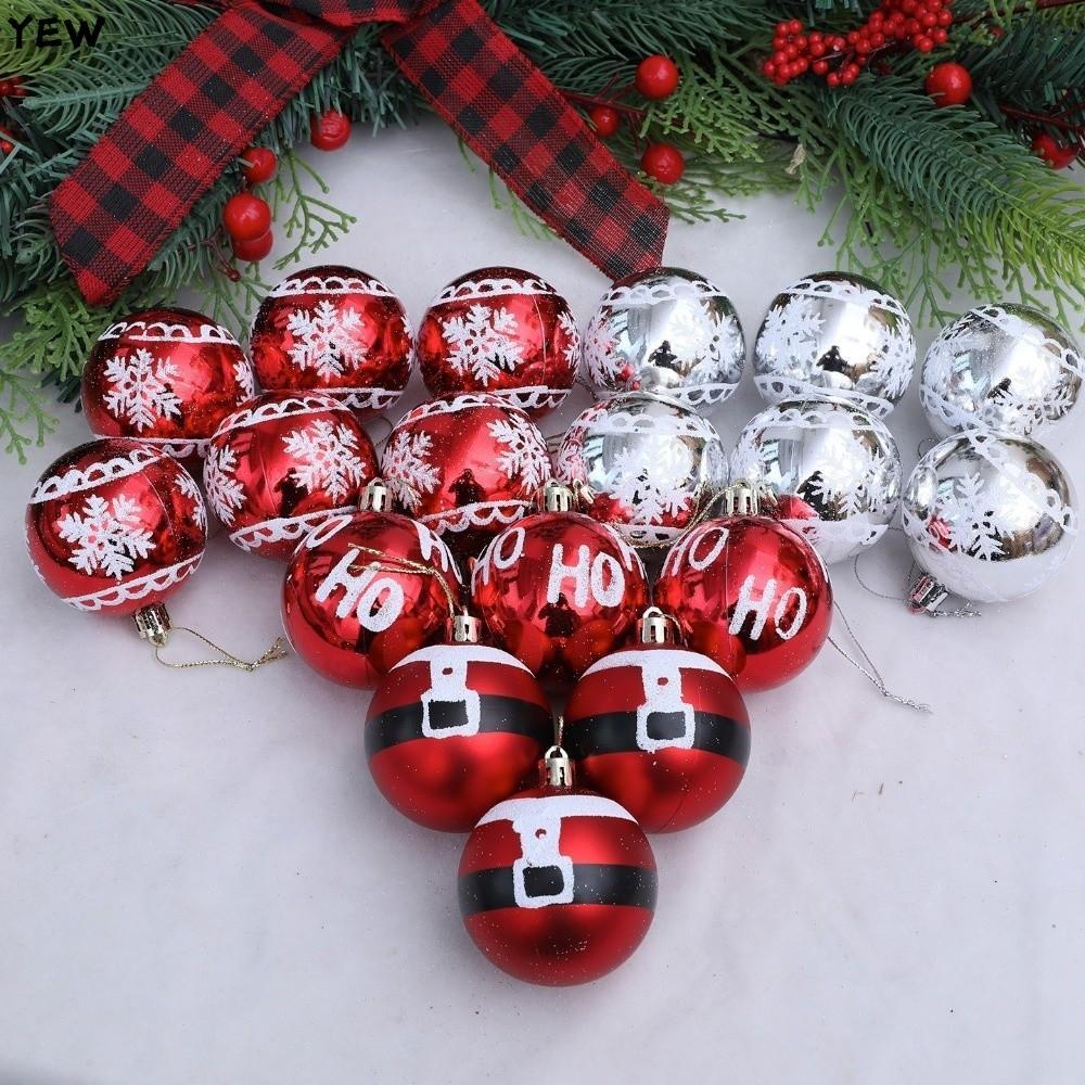 YEW 6PCS จี้ลูกบอลคริสต์มาส,พลาสติก Electroplated Xmas Tree Charm, 6 ซม.DIY อุปกรณ์คริสต์มาสคริสต์มา