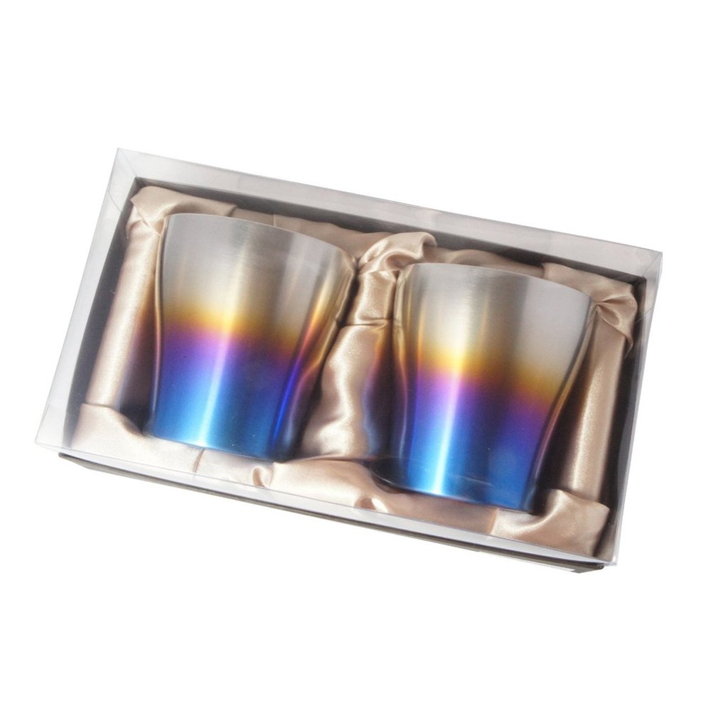HORIE Titanium Double-Walled Tumbler 250ml Fire Burn, Set of 2 T15FB250SET[Direct from JAPAN]