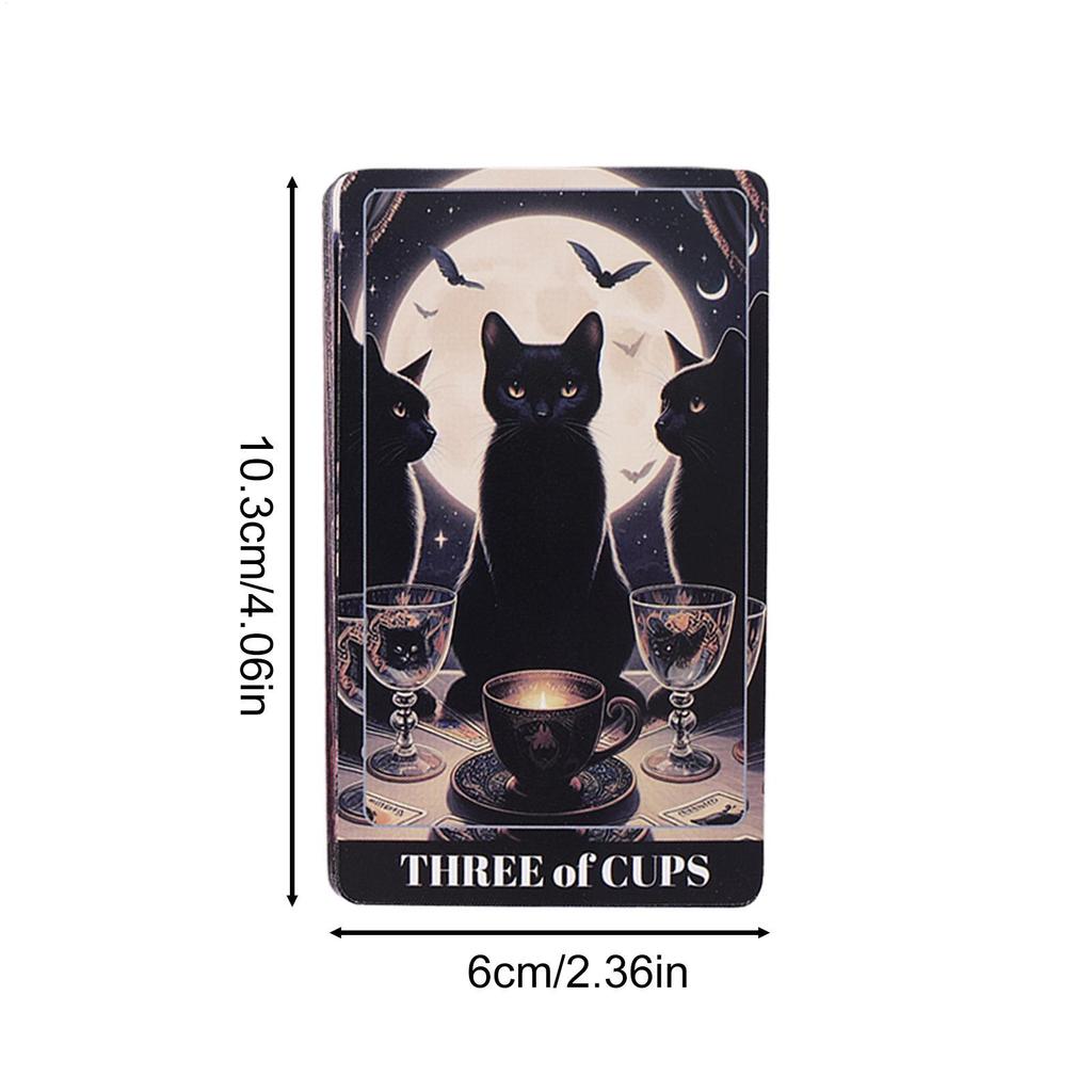 Black Cat Tarot Shadowy Cat Deck Feline Deck 78 ชิ้นไพ่ทาโรต์ตามไรเดอร์บริกรระบบสําหรับผู้เริ่มต้น ราคา ถูกที่สุด ดีลบีเคเค แกลเลอรีภาพที่ 9