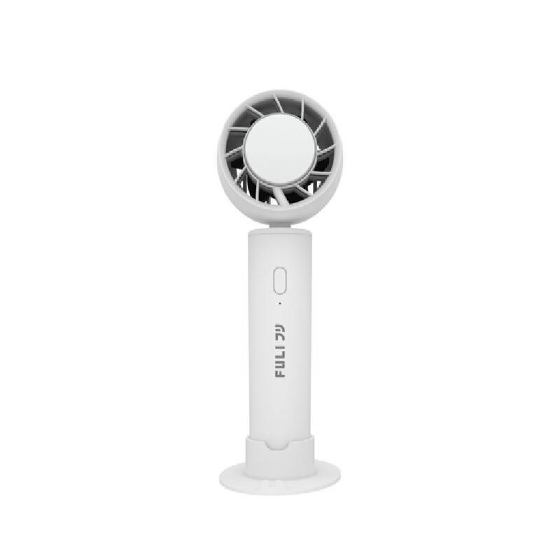 FULICO พัดลมไอเย็นไฟฟ้าแบบพกพา ICE COOLING MINI FAN พร้อมแท่นวางโทรศัพท์ สีขาว