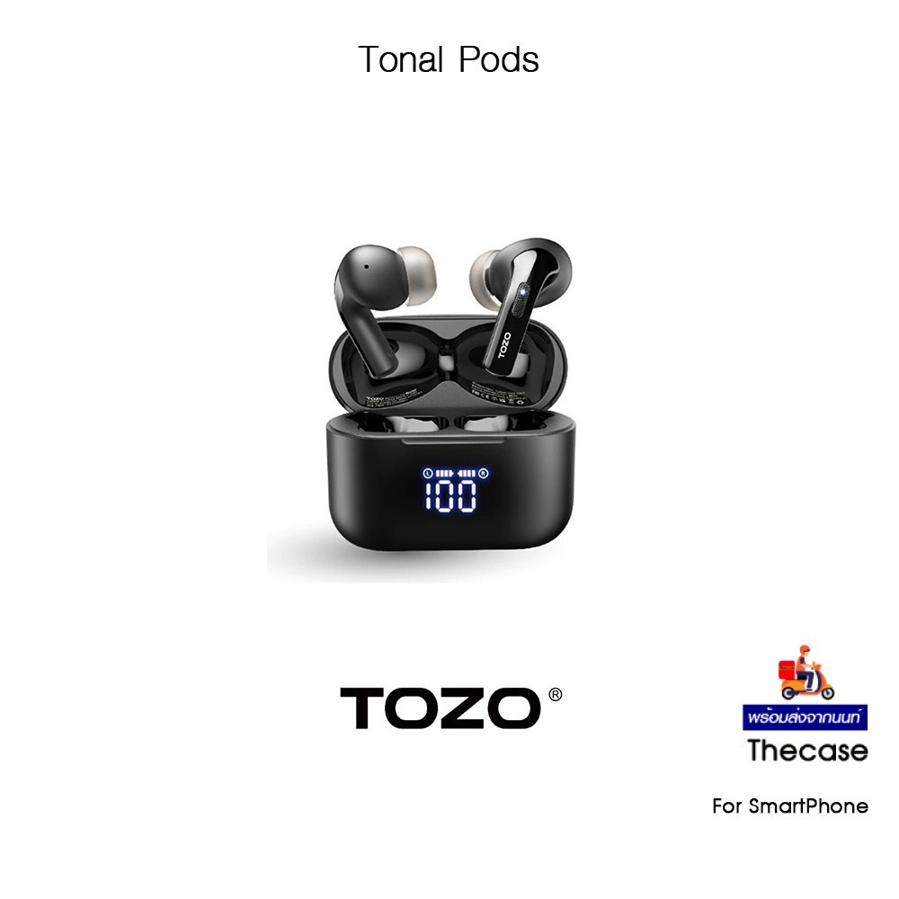 TOZO Tonal Pods หูฟังบลูทูธ In-Ear หูฟังไร้สาย แบตอึด 10.5 ชม.กันน้ำ IPX8 สำหรับ SmartPhone และอุปกร