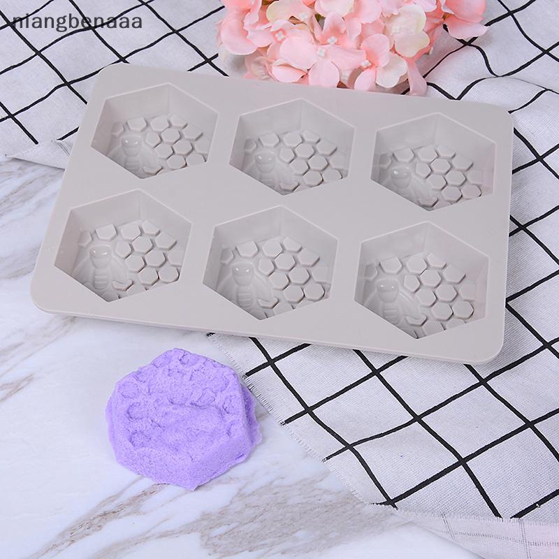 (niangbenaaa) 1 ชิ้น 6 ช่องซิลิโคน Bee Hive Decor สบู่ทํามือ Mould เรซิ่นแม่พิมพ์ใหม่