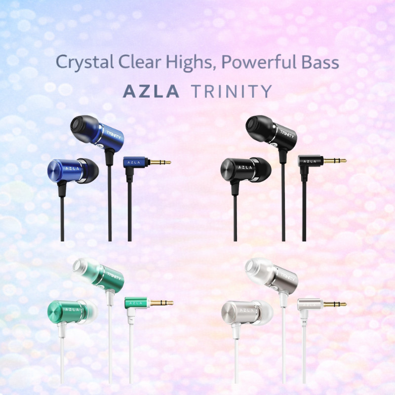 AZLA TRINITY Premium Wired Earphones with 3-Layer Diaphragm and 8mm ARD Driver - Low Distortion Soun