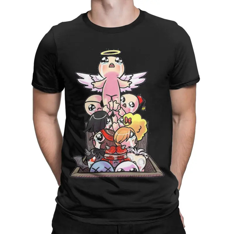 เสื้อยืด Angel Isaac สำหรับผู้ชายและผู้หญิง The Binding of Isaac ลายสนุกสนาน ผ้าฝ้าย 100% คอกลม แขนส