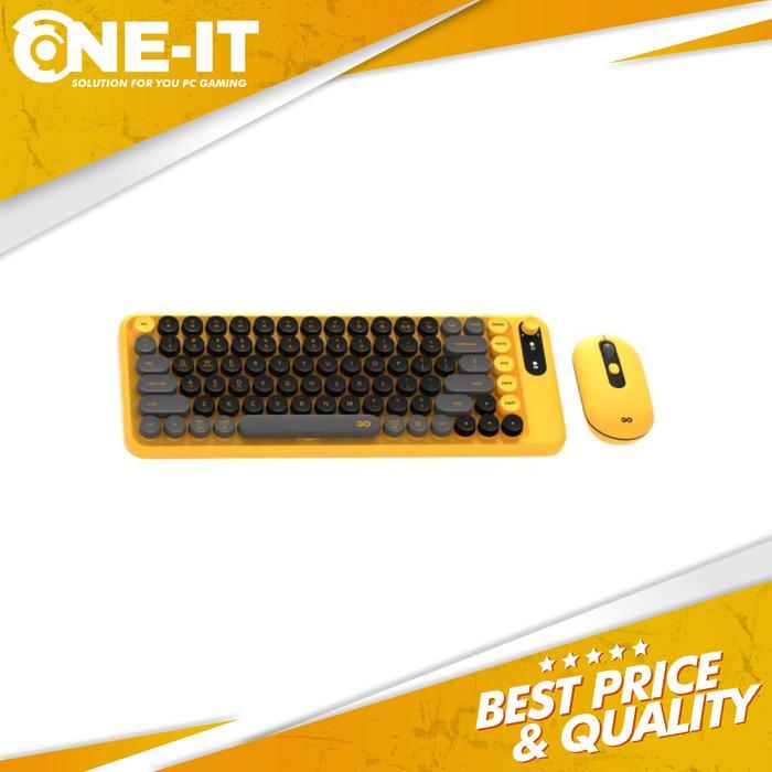 FANTECH GO MOCHI85 WK898 คีย์บอร์ดเมาส์ไร้สาย BUNDLE COMBO OFFICE สีเหลือง