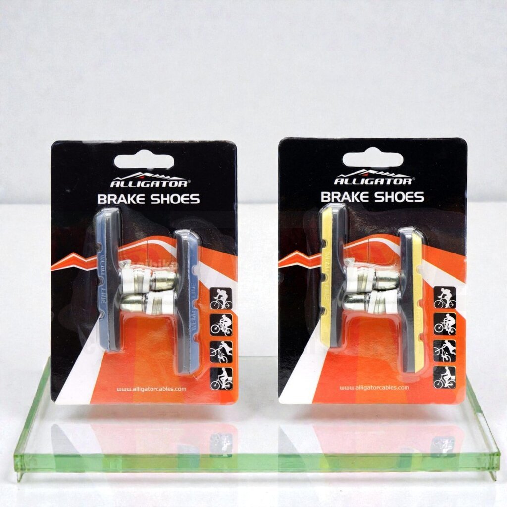 ผ้าเบรควีเบรค ALLIGATOR VB-620 (72mm) ยางเบรคสีเขียว สำหรับจักรยานเสือภูเขา/แฮนด์ตรง