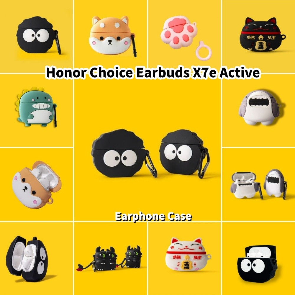 สต็อกพร้อม!สําหรับ Honor Choice หูฟัง X7e Active Case น่ารักการ์ตูนซิลิโคนอ่อนนุ่มหูฟังกรณีปลอก NO.1