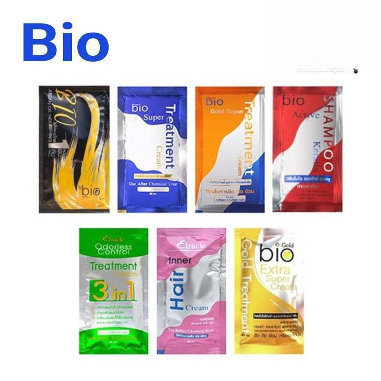 (ซอง) กรีนไบโอ ไบโอ ทรีทเม้นท์  super treatment Bio charcoal Elracle Inner Hair Cream Bio Extra Sham