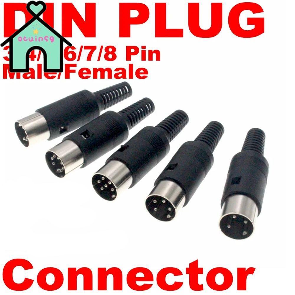 OTUINSG DIN ชายหญิงปลั๊ก,จับพลาสติก 3pin 4pin 5pin 6pin 7pin 8 Pin Audio AV Connector Adapter,แชสซีส