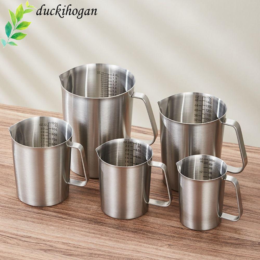 DUCKIHOGAN ถ้วยตวง, 304 สแตนเลสขนาดด้านในออกแบบห้องปฏิบัติการบีกเกอร์,ความจุขนาดใหญ่พร้อมฝาปิดหนา Li