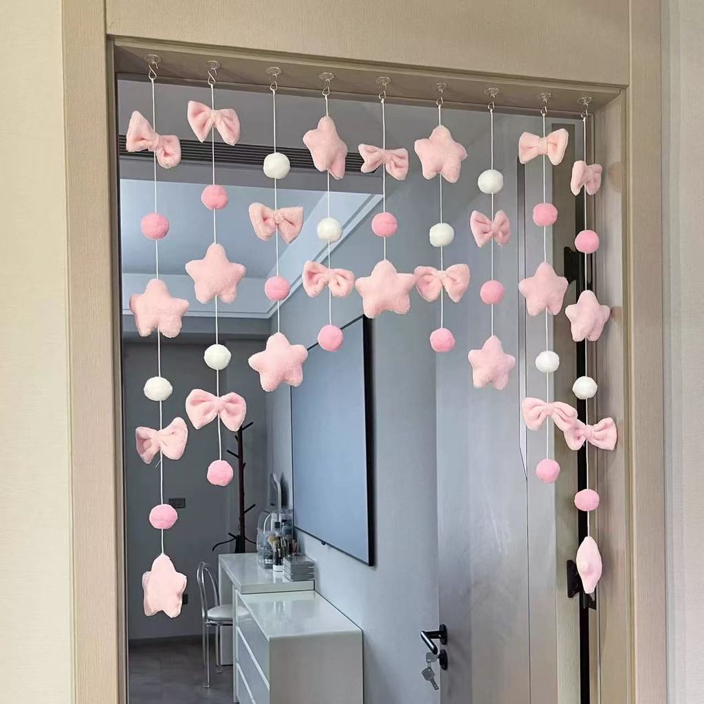 baoluan#Pink planet door curtain decoration, cute and girly, high aesthetic value, wall decoration, 