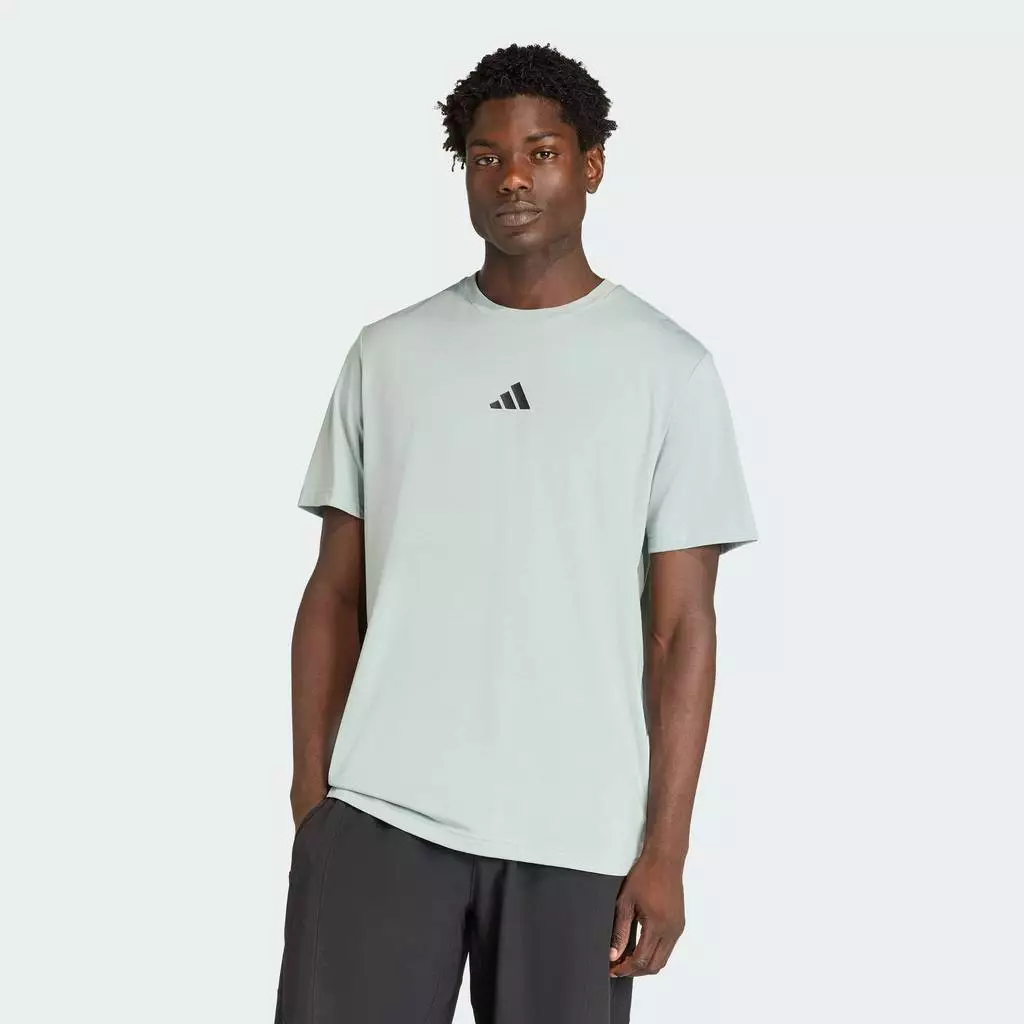 adidas Gym & Training เสื้อยืดพิมพ์ลาย CLIMACOOL TRAINING IDENTITY ผู้ชาย สีเขียว KD3914