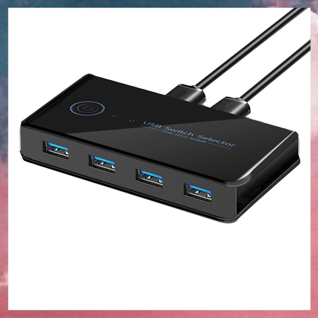 USB KVM Switch USB Shared Switcher 2 in 4 Out สําหรับแล็ปท็อปพีซีคีย์บอร์ดเมาส์เครื่องพิมพ์ USB Swit