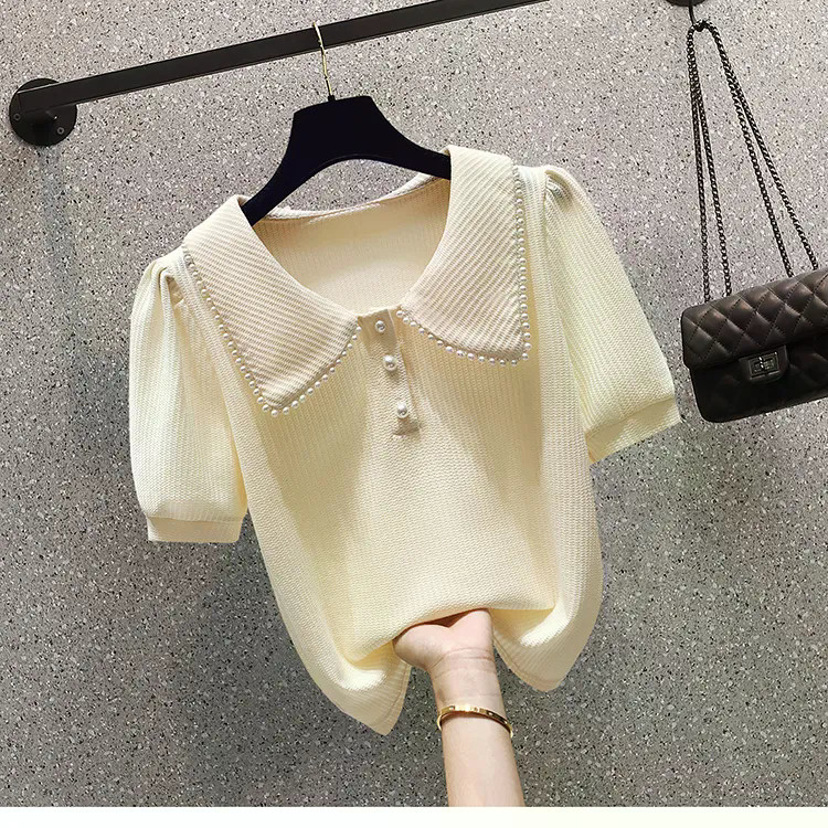 ส่งไวจากไทยBreezeM-4XL         ผู้หญิงแขนสั้นเสื้อยืดผู้หญิงฤดูร้อนหลวมพอดีด้านบนเกาหลีบวกขนาดสั้น