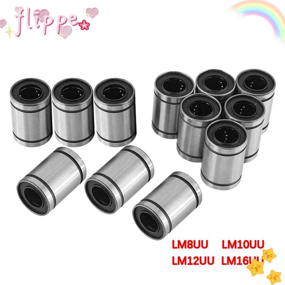 FIPE Bushing ก้านเหล็กสําหรับเครื่องพิมพ์ชุบนิกเกิล LM3UU LM4UU LM5UU LM6UU