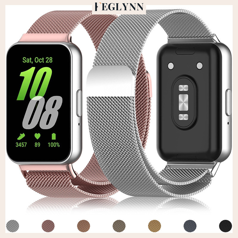 อุปกรณ์เสริมสายวัสดุคุณภาพสูงโลหะ for Samsung Galaxy Fit 3 Smartwatch แถบแม่เหล็กสแตนเลสแถบโลหะ