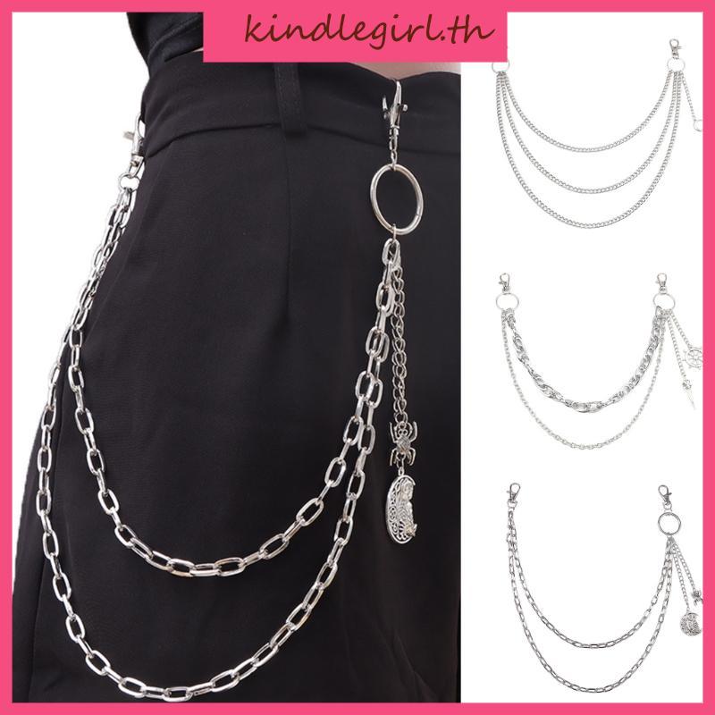 กางเกงยีนส์สไตล์punkและโซ่สำหรับEgirls&Eboys King Edgy Harajuku Halloween พร้อมเข็มขัดและเครื่องประด