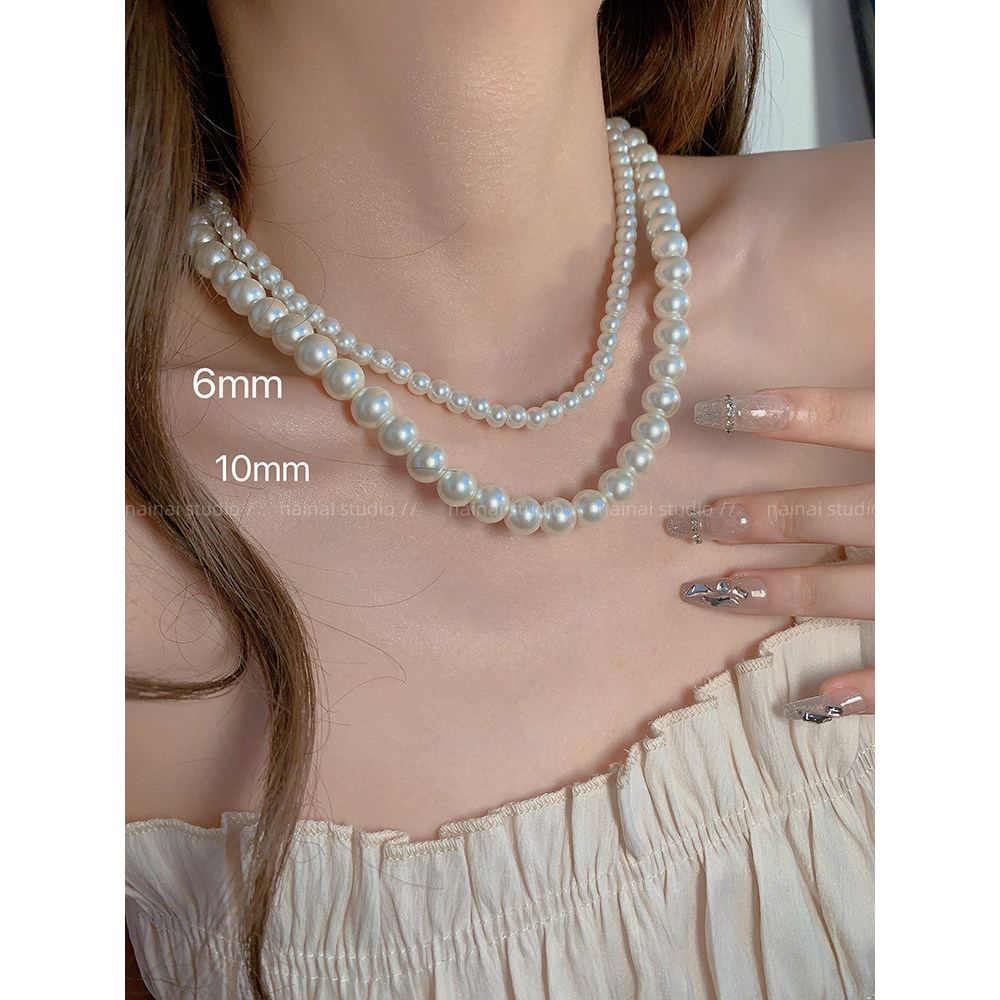 สร้อยคอมุก สร้อยคอมุกแบบเดียวกับบล็อกเกอร์แก้ว Fever