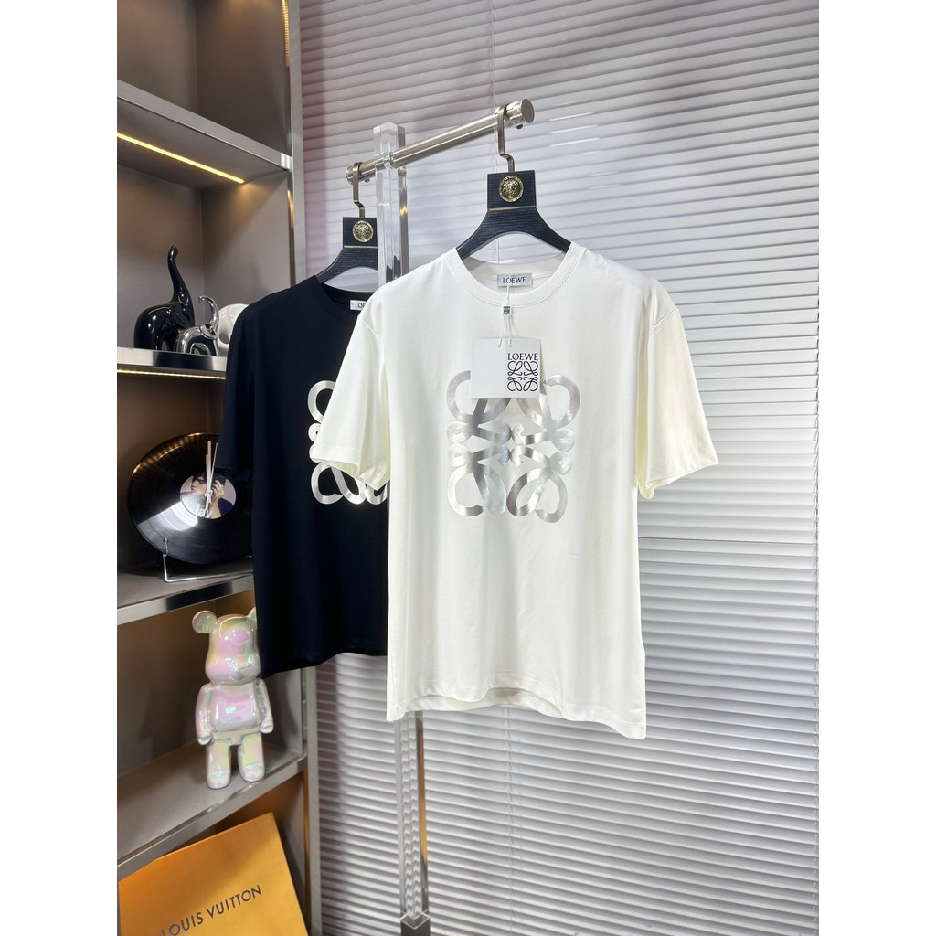 Loew & e2026 Star คลาสสิกรอบคอแขนสั้นเสื้อยืดผู้ชายผู้หญิงหนา Impervious Niche อินเทรนด์ Joint Solid