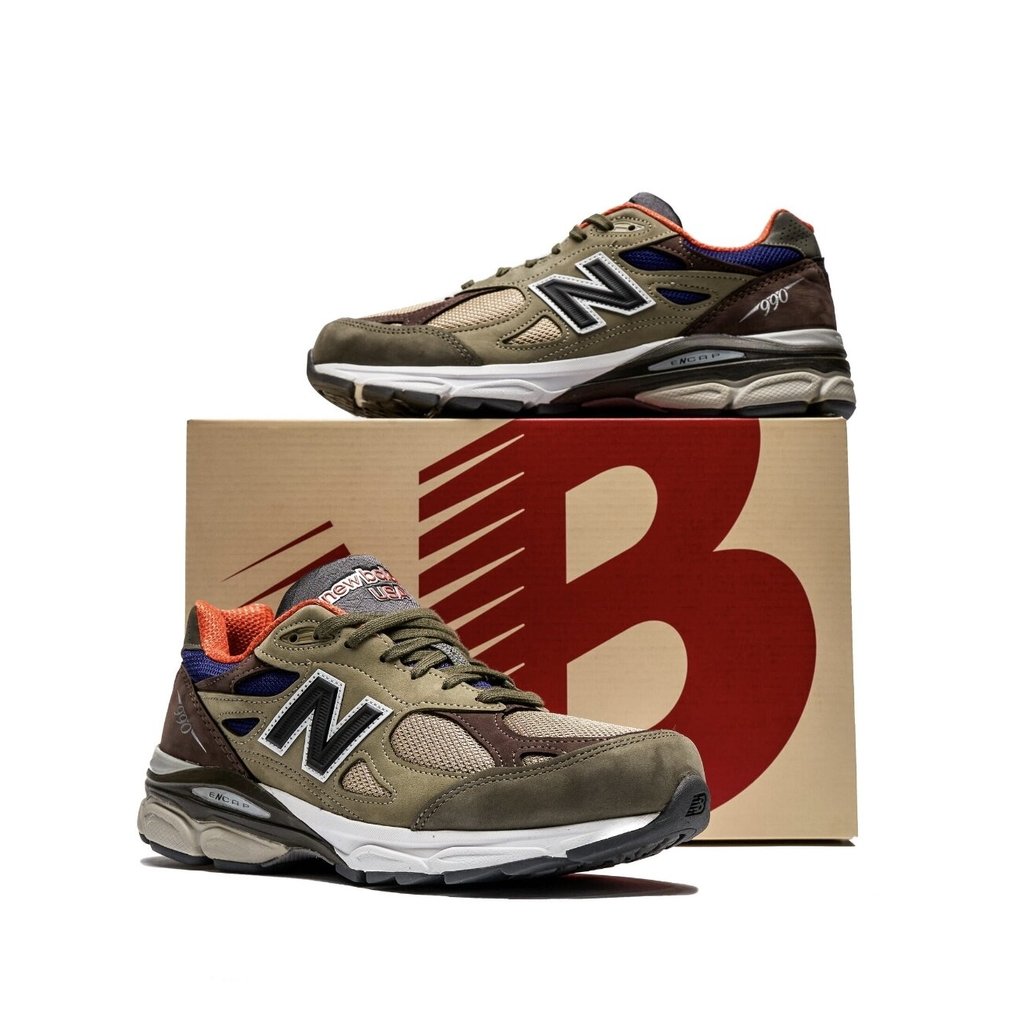 ขายร้อน NEW BALANCE x TEDDY SANTIS Made in USA 990v3 990 V3 M990BT3 รองเท้าผ้าใบ
